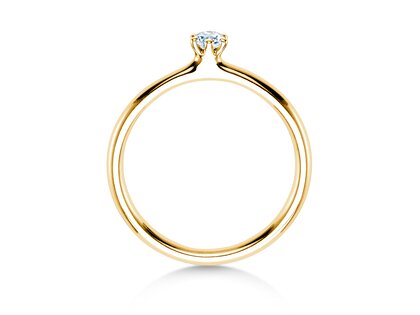 Bague de fiançailles Classic 6 dans 18K or jaune avec diamant 0,10ct H/SI