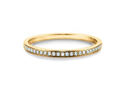 Bague de fiançailles Alliance-/Eternityring dans 18K or jaune avec diamants 0,125ct G/SI