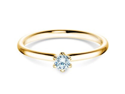 Bague de fiançailles Classic 6 dans 14K or jaune avec diamant 0,15ct H/SI