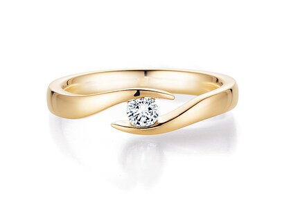 Bague de fiançailles Twist en 9K or jaune avec diamant 0,15ct G/SI