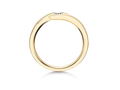 Bague de fiançailles Twist en 9K or jaune avec diamant 0,15ct G/SI
