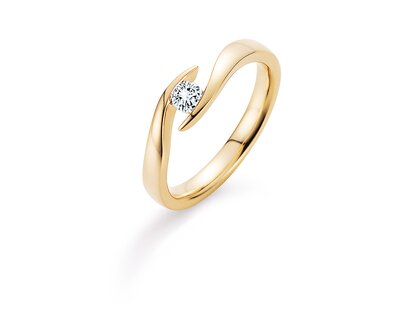 Bague de fiançailles Twist en 9K or jaune avec diamant 0,15ct G/SI