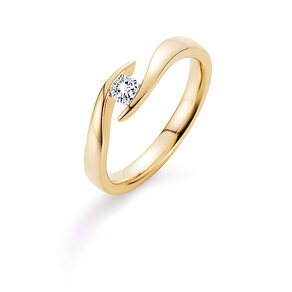Bague de fiançailles Twist en 9K or jaune avec diamant 0,15ct G/SI