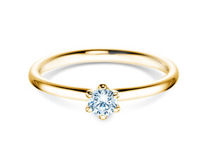 Bague de fiançailles Classic 6 en 9K or jaune avec diamant 0,20ct H/SI