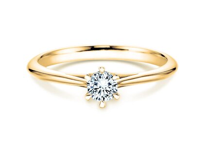 Bague de fiançailles Heaven 6 en 9K or jaune avec diamant de laboratoire 0,25ct E/VS