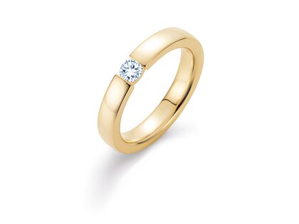 Bague de fiançailles Infinity en 18K or jaune avec diamant 0,30ct H/SI