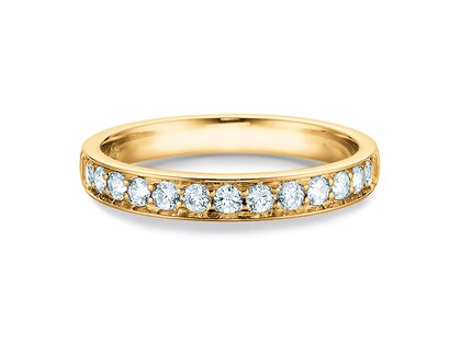 Bague de fiançailles Alliance-/Eternityring dans 18K or jaune avec diamants 0,39ct G/SI