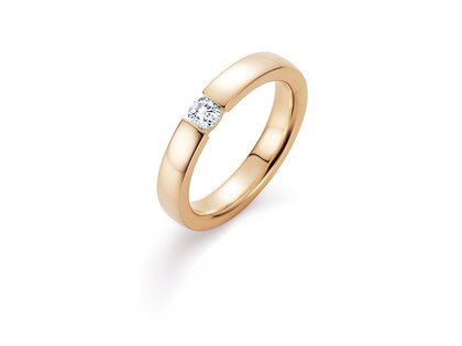 Bague de fiançailles Infinity dans 18K or jaune avec diamant 0,40ct H/SI