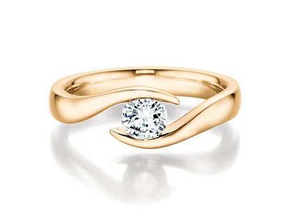 Bague de fiançailles Twist dans 18K or jaune avec diamant 0,40ct H/SI