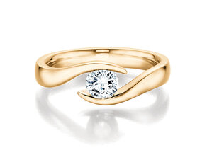 Bague de fiançailles Twist dans 18K or jaune avec diamant 0,40ct H/SI