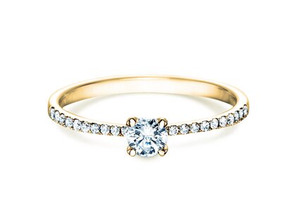 Bague de fiançailles Grace dans 18K or jaune avec diamants 0,70ct G/SI