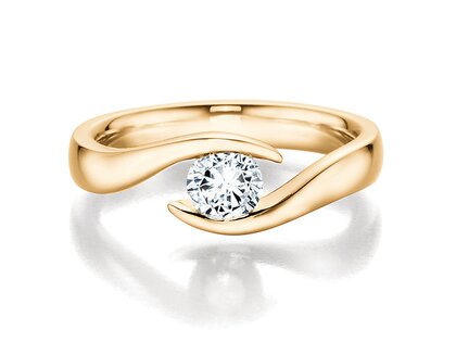 Bague de fiançailles Twist en 9K or jaune avec diamant 1,00ct H/SI