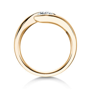 Bague de fiançailles Twist en 9K or jaune avec diamant 1,00ct H/SI