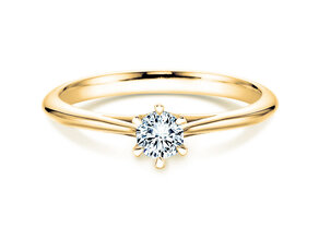 Bague de fiançailles Heaven 6 en 9K or jaune avec diamant de laboratoire 0,75ct E/VS