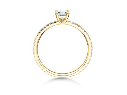 Bague de fiançailles Elaine en 14K or jaune avec diamants 0,86ct G/VS