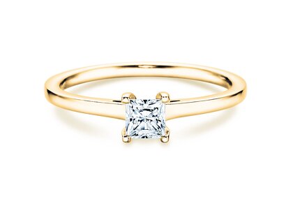 Bague de fiançailles Princess dans 18K or jaune avec diamant 1,00ct G/SI
