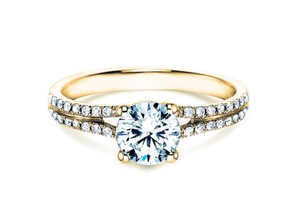Bague de fiançailles Dynasty dans 18K or jaune avec diamants 1,27ct G/SI