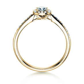 Bague de fiançailles Halo Petite dans 18K or jaune avec diamants 0,50ct G/SI