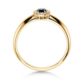 Bague de fiançailles Jolie dans 14K or jaune avec saphir 0,25ct et diamants 0,06ct