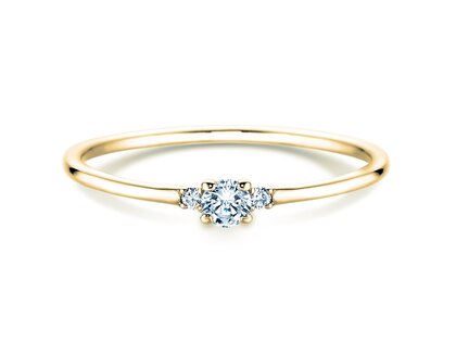 Bague de fiançailles Vivid Petite Diamond en 14K or jaune avec diamants 0,10ct G/SI