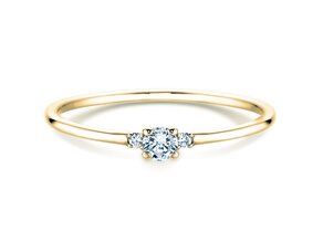 Bague de fiançailles Vivid Petite Diamond en 14K or jaune avec diamants 0,10ct G/SI