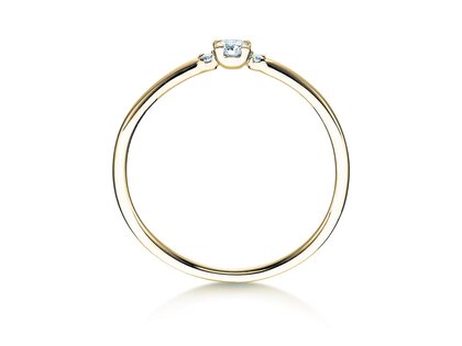 Bague de fiançailles Vivid Petite Diamond en 14K or jaune avec diamants 0,10ct G/SI