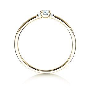 Bague de fiançailles Vivid Petite Diamond en 14K or jaune avec diamants 0,10ct G/SI