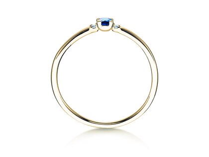 Bague de fiançailles Vivid Petite en 14K or jaune avec saphir 0,08ct et diamants 0,02ct