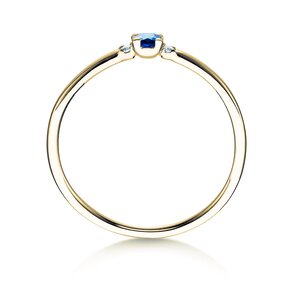 Bague de fiançailles Vivid Petite en 14K or jaune avec saphir 0,08ct et diamants 0,02ct