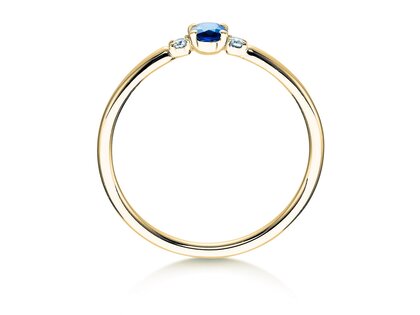 Bague de fiançailles Vivid Petite en 14K or jaune avec saphir 0,16ct et diamants 0,04ct