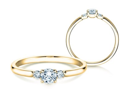 Bague de fiançailles Vivid Petite Diamond en 14K or jaune avec diamants 0,30ct G/SI