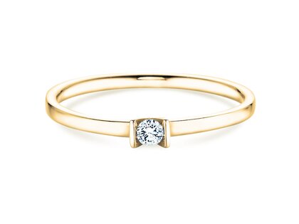 Bague de fiançailles Love dans 14K or jaune avec diamant 0,07ct G/SI