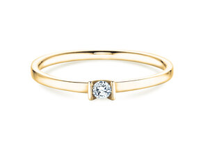 Bague de fiançailles Love dans 14K or jaune avec diamant 0,07ct G/SI