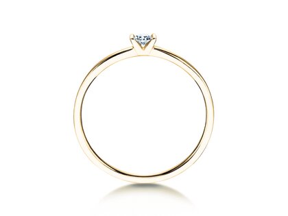 Bague de fiançailles Love dans 14K or jaune avec diamant 0,07ct G/SI