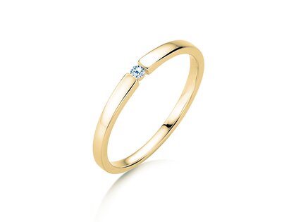 Bague de fiançailles Infinity Petite dans 14K or jaune avec diamant 0,03ct