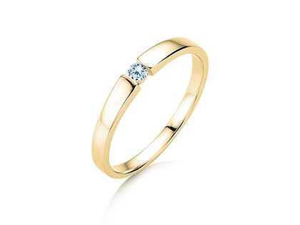 Bague de fiançailles Infinity Petite dans 14K or jaune avec diamant 0,06ct G/SI