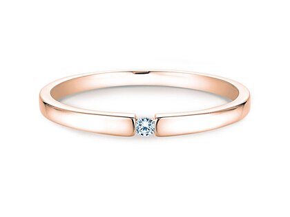 Bague de fiançailles Infinity Petite dans 14K or rose avec diamant 0,03ct G/SI