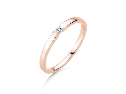 Bague de fiançailles Infinity Petite dans 14K or rose avec diamant 0,03ct G/SI