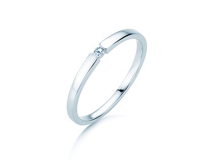 Bague de fiançailles Infinity Petite dans 14K or blanc avec diamant 0,03ct G/SI