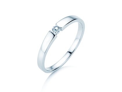 Bague de fiançailles Infinity Petite dans 14K or blanc avec diamant 0,06ct G/SI
