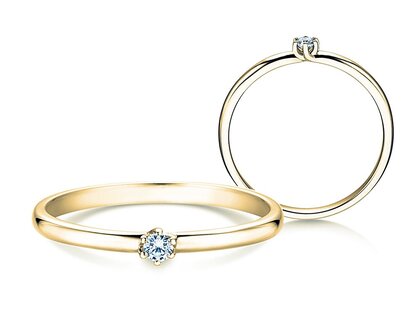 Bague de fiançailles Melody en 14K or jaune avec diamant 0,07ct H/SI