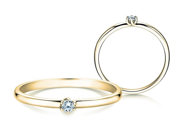Bague de fiançailles Melody en 14K or jaune avec diamant 0,07ct H/SI