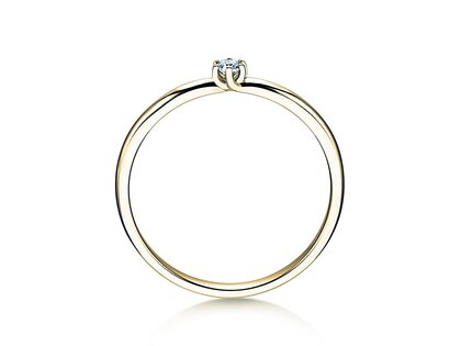 Bague de fiançailles Melody en 14K or jaune avec diamant 0,07ct H/SI
