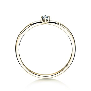 Bague de fiançailles Melody en 14K or jaune avec diamant 0,07ct H/SI
