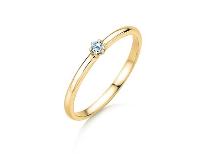 Bague de fiançailles Melody en 14K or jaune avec diamant 0,07ct H/SI