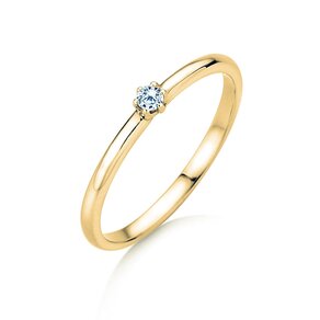 Bague de fiançailles Melody en 14K or jaune avec diamant 0,07ct H/SI