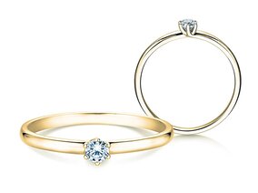 Bague de fiançailles Melody dans 14K or jaune avec diamant 0,10ct G/SI