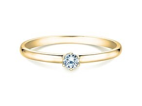 Bague de fiançailles Melody dans 14K or jaune avec diamant 0,10ct H/SI
