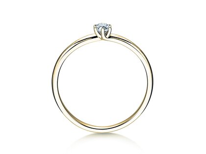 Bague de fiançailles Melody dans 14K or jaune avec diamant 0,10ct H/SI
