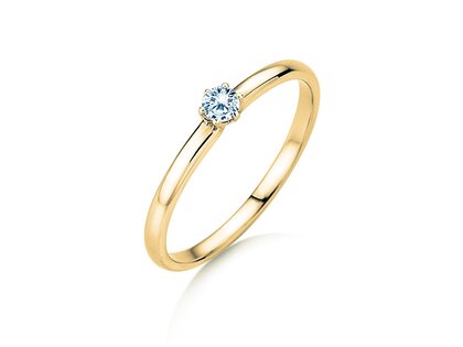 Bague de fiançailles Melody dans 14K or jaune avec diamant 0,10ct H/SI